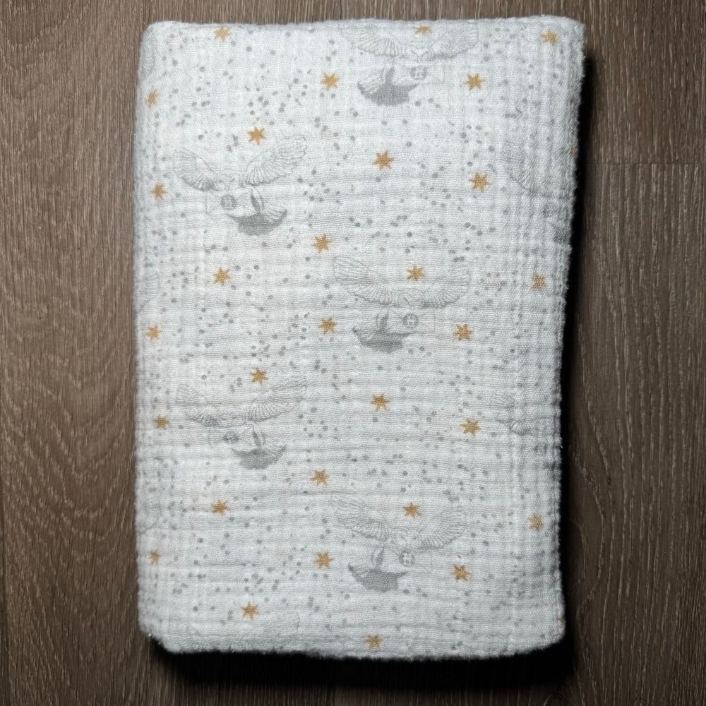 Aden + Anais Swaddle Blanket Unisex OS White Harry Potter Hedwig Stars Muslin